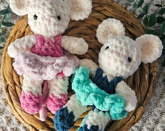 Handmade Crochet Ballerina Mouse Plush Toy | Amigurumi Ballerina Doll