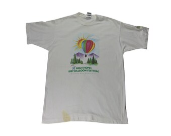 Vintage 1997 High Hopes Balloon Festival T Shirt White L