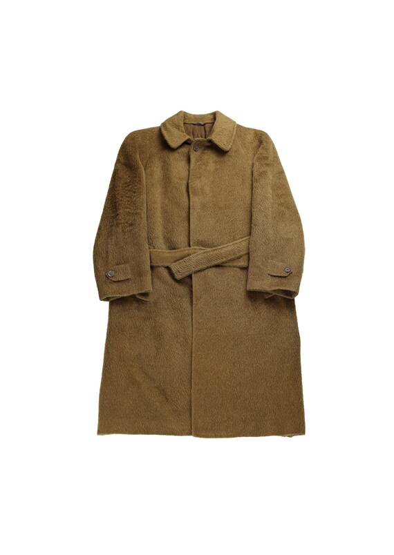 Lanvin Lama Wool Camel Belted Coat Large