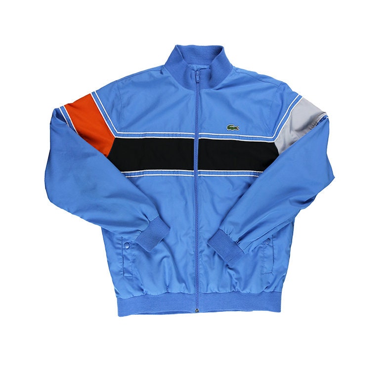 Skrøbelig personlighed kort Vintage Lacoste Sport Blue Zip up Tracksuit Jacket XL - Etsy