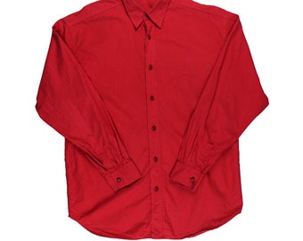 Vintage Versace Red Button Up Shirt 90s XL