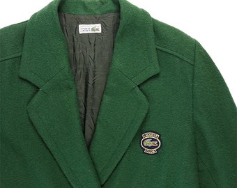 Lacoste Chemise Green Double Breasted Wool Blazer 42in