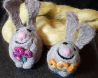 Fofo como um coelho. Kit DIY de feltro agulhado
