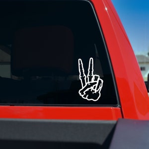 DECAL [Peace Skull Fingers] Vinyl Decal | Tattoo Decal | Skull Decal | Car Window Decal | Laptop Decal | Water Bottle Decal | Car Decal bild 2