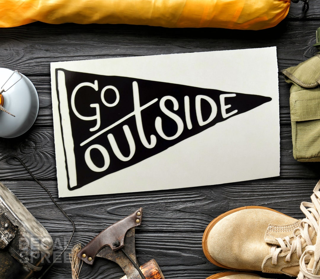 DECAL [go Outside Flag] Vinyl Decal | Outdoors Decal | Adventure Decal ...