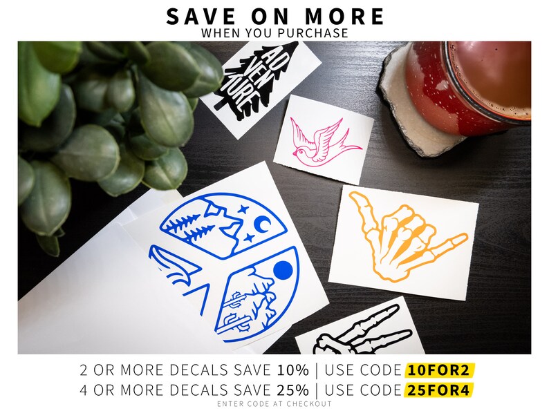 DECAL [Shaka Bones] Vinyl Decal for Car and Truck Window Decal | Hang Loose Decal | Shaka Decals | Laptop Decal | Water Bottle Decal image 3