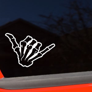 DECAL [Shaka Bones] Vinyl Decal for Car and Truck Window Decal | Hang Loose Decal | Shaka Decals | Laptop Decal | Water Bottle Decal