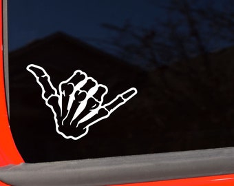 DECAL [Shaka Bones] Vinyl Decal for Car and Truck Window Decal | Hang Loose Decal | Shaka Decals | Laptop Decal | Water Bottle Decal