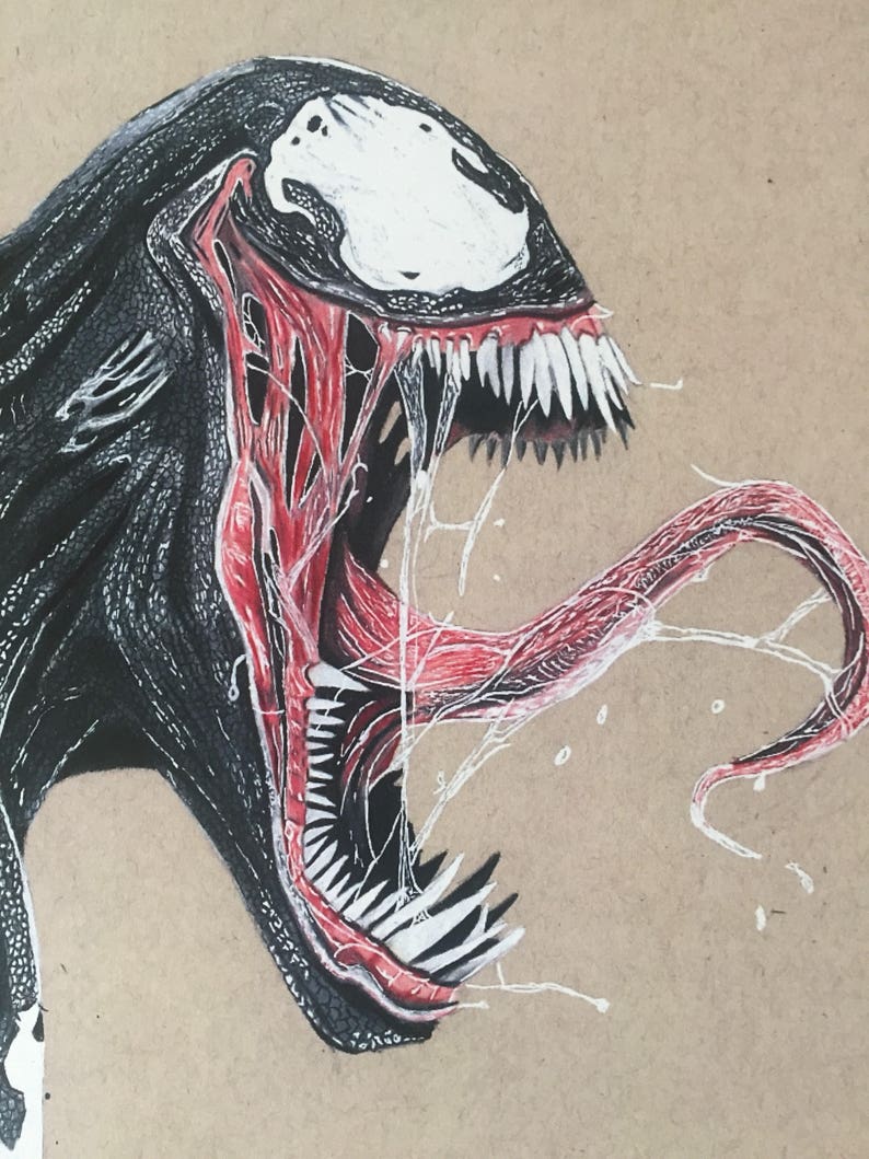 Venom Tom Hardy Illustrated Matt Print Etsy Venom Tom Hardy Illustrated Matt Print Etsy