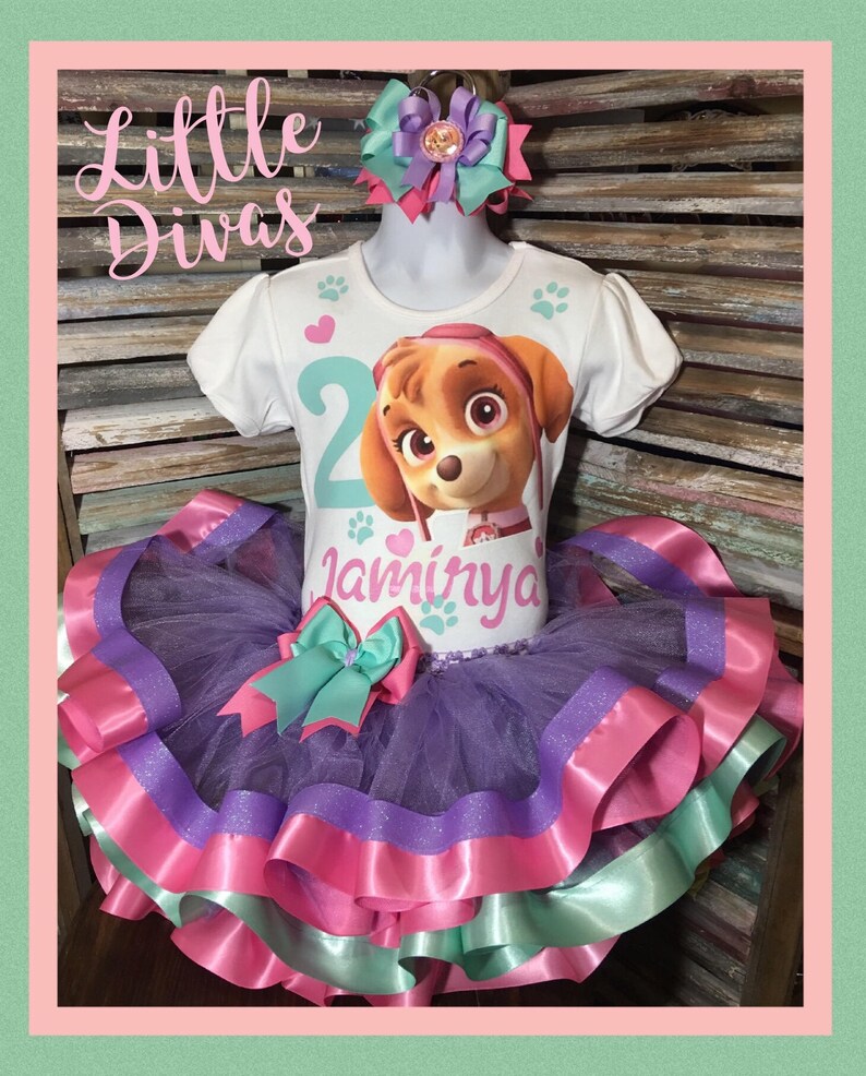 paw patrol birthday tutu set