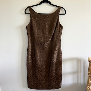 alberto makali gold dress Alberto Makali Sequin Dress Mini Gold Bronze Dolman Batwing Sleeve V Neck S
