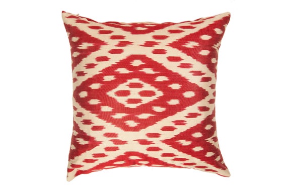 Red ikat pillowred ikatikat pillowsred 