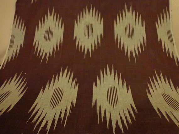 ikat by yard,brown ikat,grey ikay,yellow polka dot