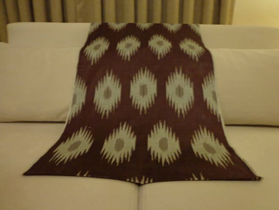 ikat by yard,brown ikat,grey ikay,yellow polka dot