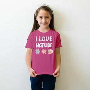 Me encanta la camiseta para niños de la naturaleza, camiseta gráfica de la naturaleza, camiseta para niños al aire libre, camisa de flores, camisa de naturaleza para niños, camisa para niños al aire libre, regalo para niños de la naturaleza