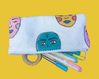 Femme Faces Pencil Case / Makeup Bag