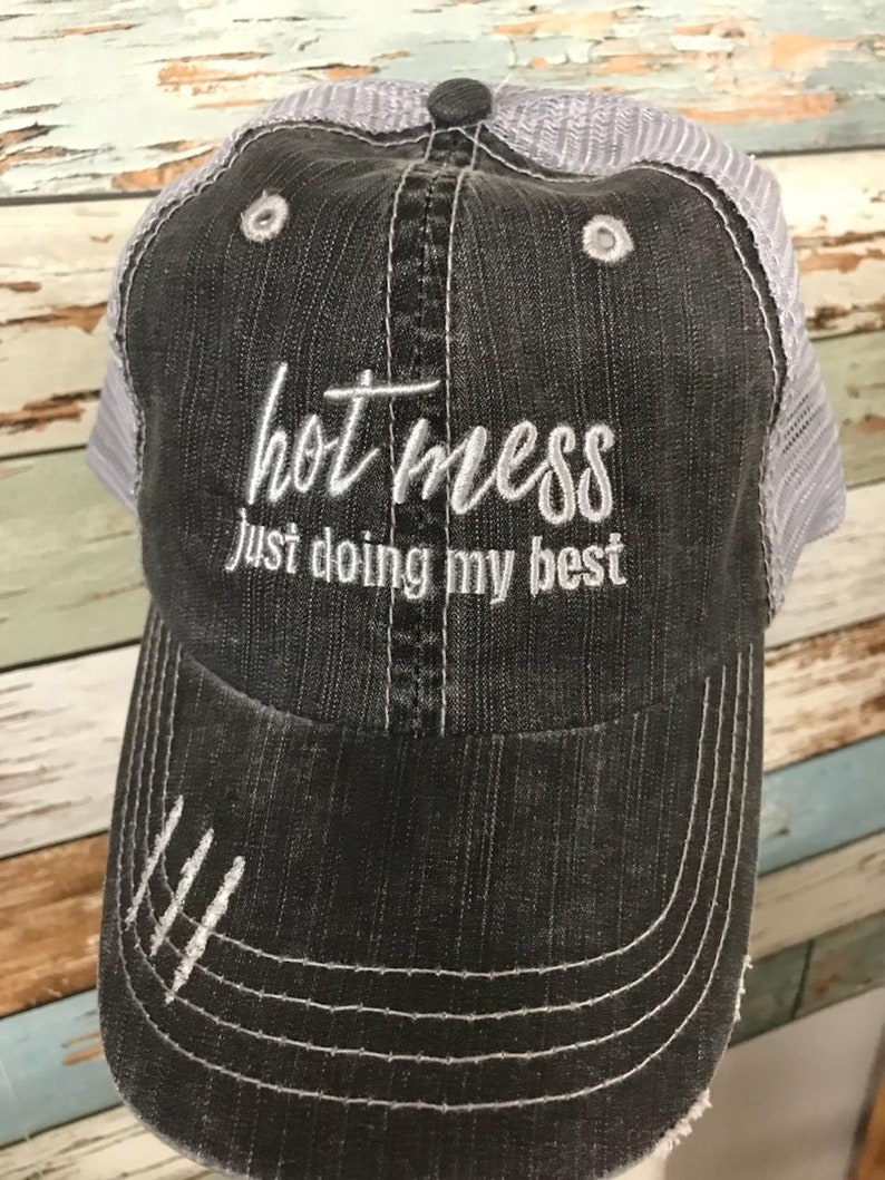 Hot Mess Just Doing My Best Two-Toned Vintage Hat