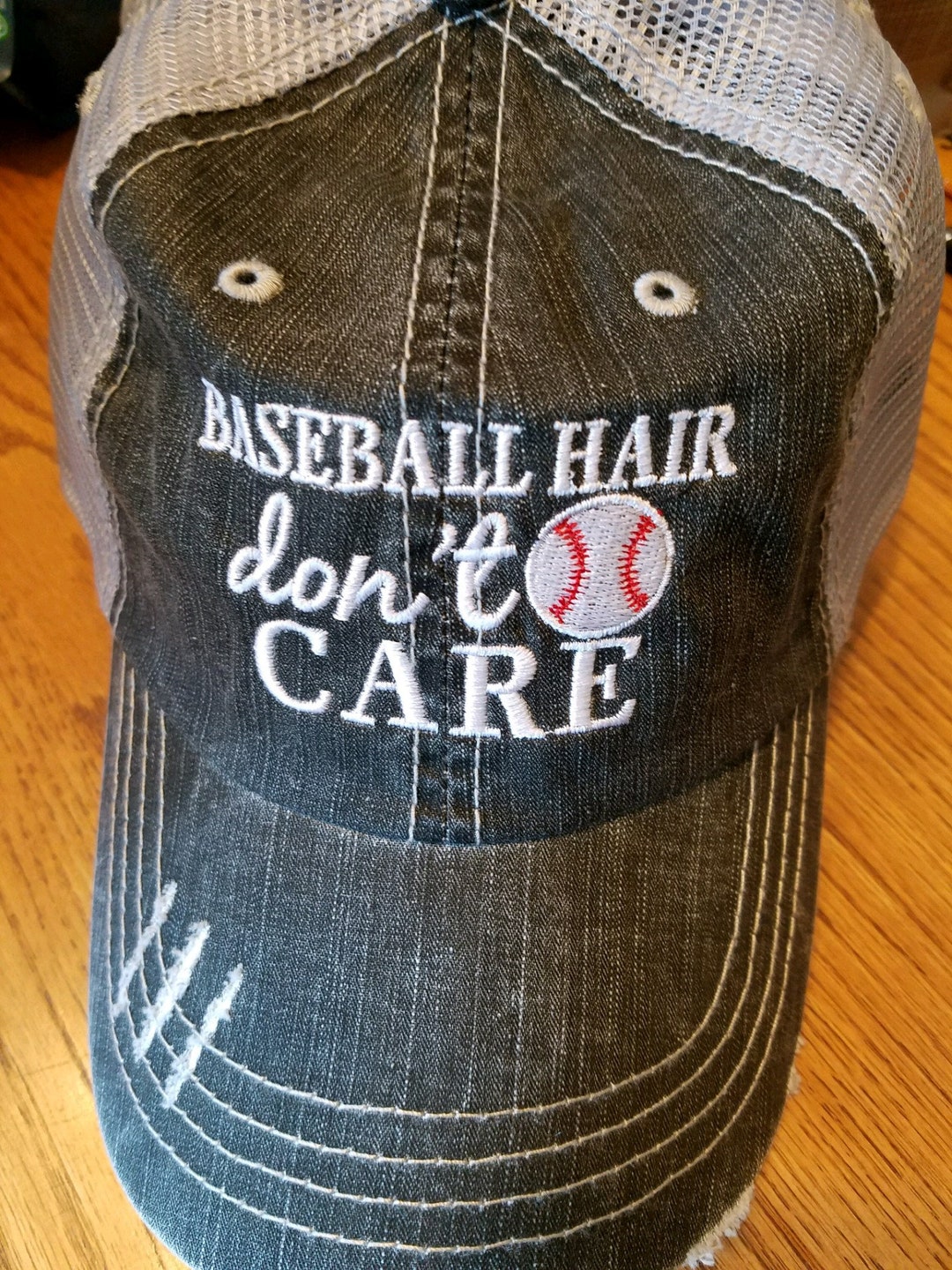 Baseball Hair Don't Care Hat - Etsy
