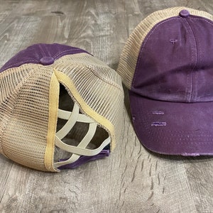 Purple Pony Tail Hat
