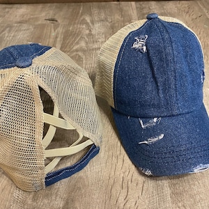 Denim Pony Tail Hat