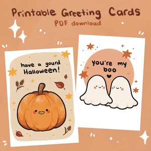 Cartes de voeux Halloween imprimables | Téléchargement numérique PDF