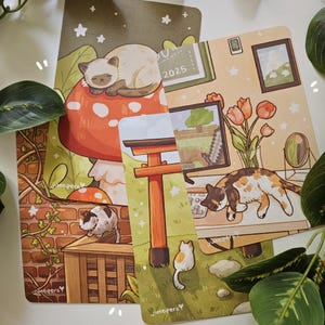 Impressions de cartes postales sur le thème des chats