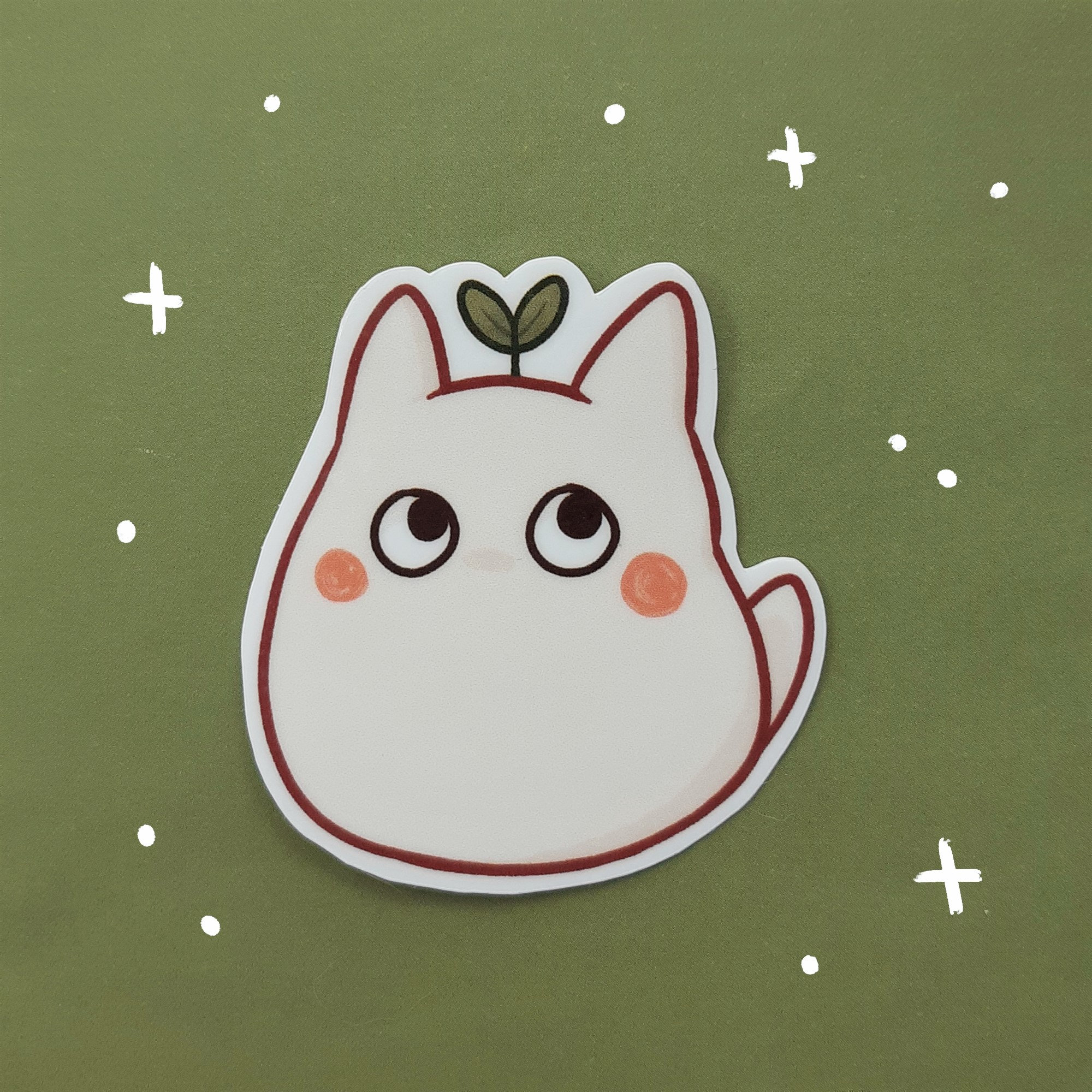 Chibi White Totoro Glossy Vinyl Sticker Etsy