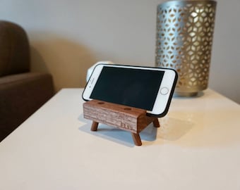 Mid Century Modern Phone Stand: iPhone, Desk Accessory, Simple and Unique