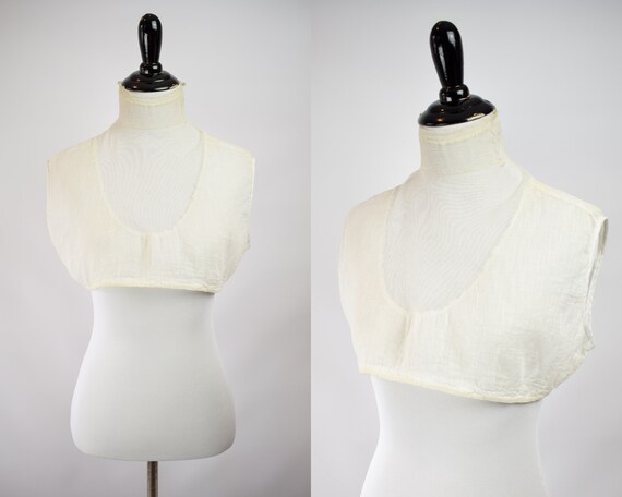 1900s Victorian Fishnet High Neck Corset Cover //