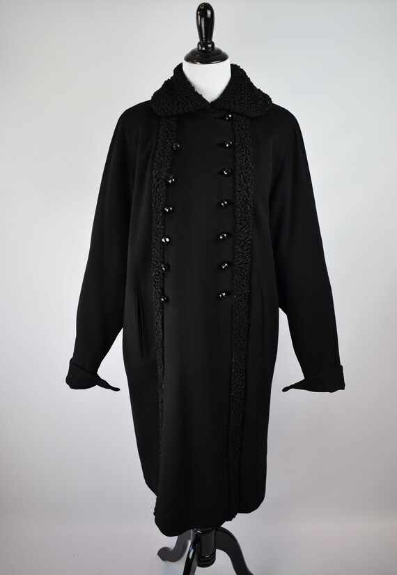1940/50s Blouson Sleeve Double Breasted Coat // 4… - image 2