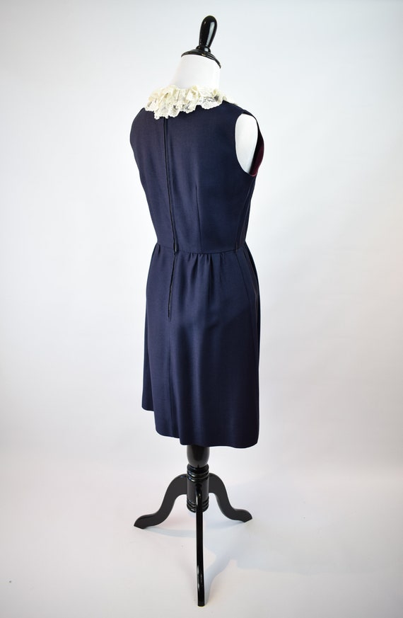 1950s Lace Collar Dress // 50s Sleeveless Day Dre… - image 5
