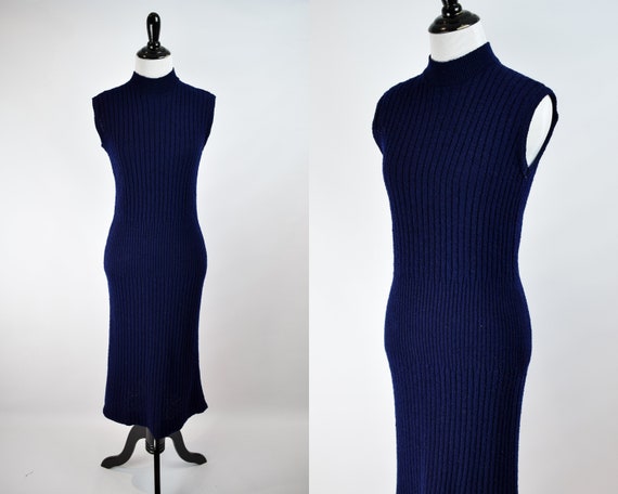 1940s Ribbed Nubby Knit Pencil Dress // 1940s Roya