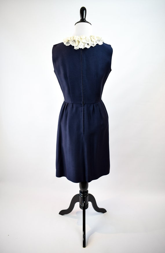 1950s Lace Collar Dress // 50s Sleeveless Day Dre… - image 4