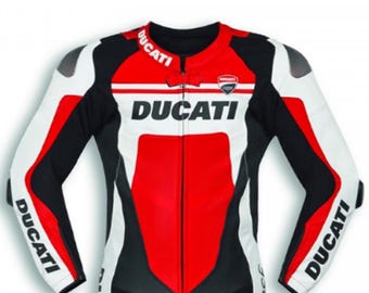 Ducati Corse C6 Leather Motorcycle Suit: CE Approved Protection