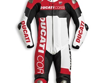 Ducati Corse C6 MotoGP Leather Motorcycle Suit: CE Approved Protection
