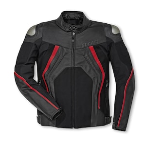 Nouveau Ducati Corse C6 MotoGP Blouson moto/moto en cuir de vachette véritable avec protections approuvées CE Noir