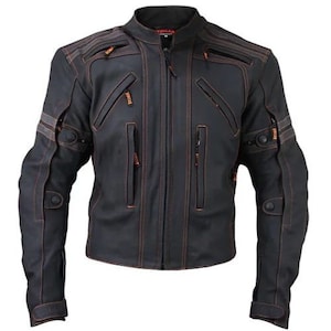 Nouveau Blouson de moto en cuir VULCAN VTZ-910 Street pour hommes