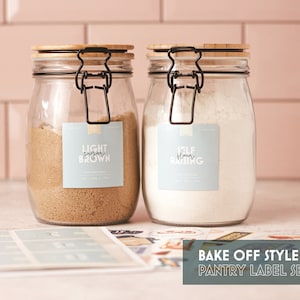 Speisekammer Etiketten | Bake Off Style - BUMPER PACK | Backetiketten | Küchenorganisation | Laptop Aufkleber | Etiketten für Gläser