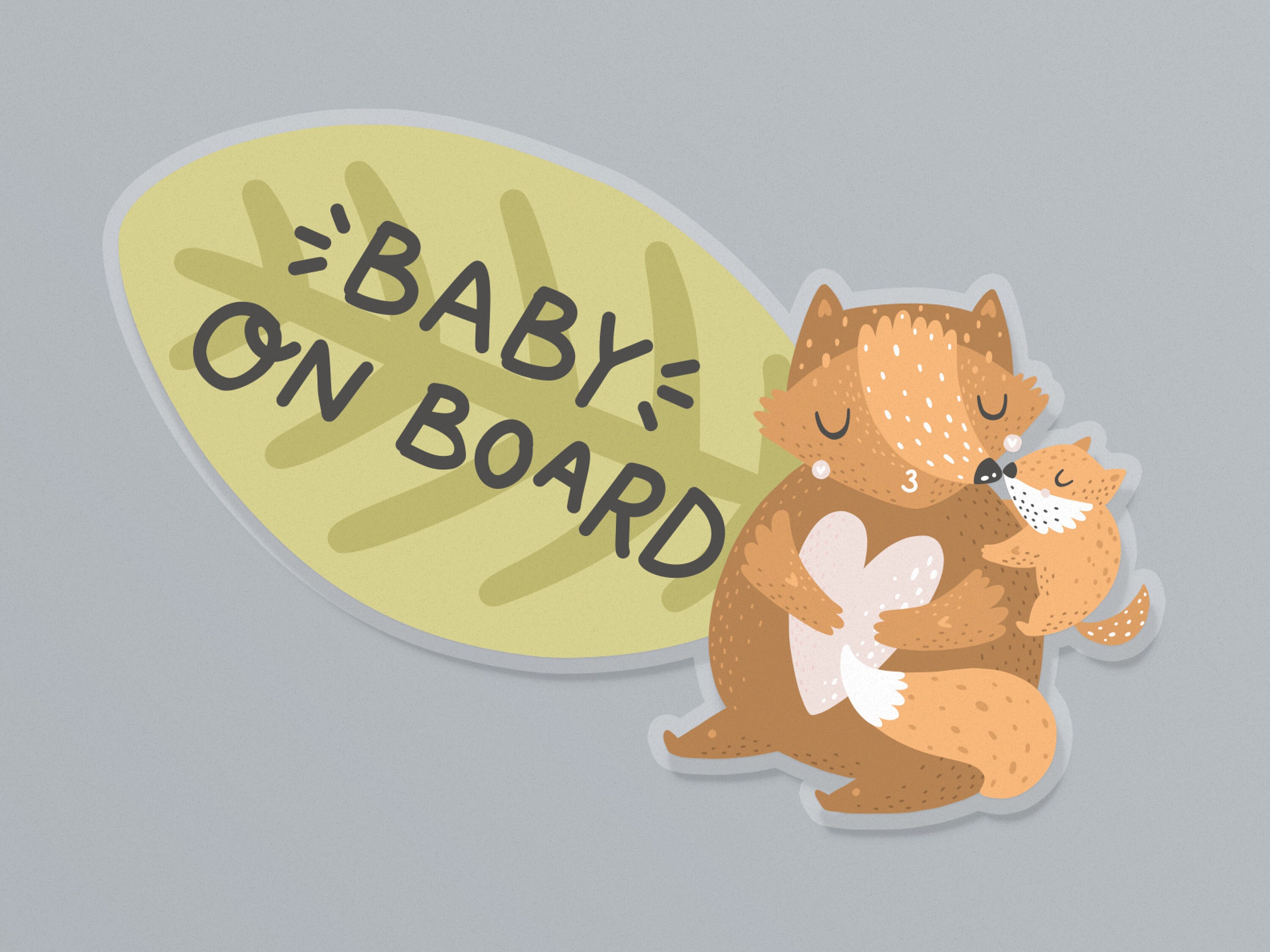 Baby on Board Sticker Cute Design | Etsy
