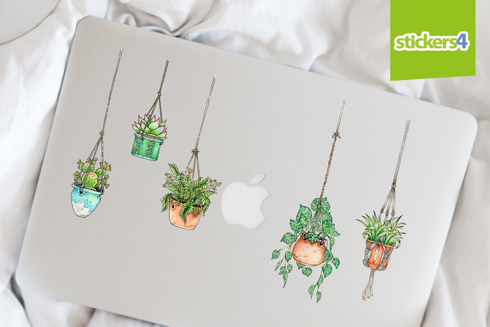 Illustrated Hanging Plant Laptop Stickers Set of 5 Etsy