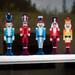 5 Colourful Nutcracker Soldiers Xmas Glass Clings - Reusable Sticker for Windows and Door - 5 Small Festive decorative decals 