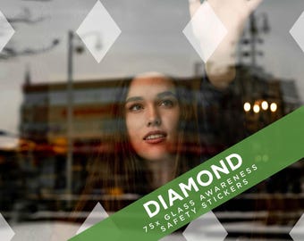 Frosted Diamond Glass Safety Stickers: Anti-Collision Window Decals