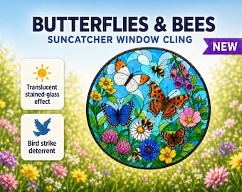 Butterflies & Bees Suncatcher Roundel Window Cling