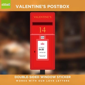 Valentinstag Postkasten Fensteraufkleber Senden Sie Valentine Love Einfach anzubringen und wiederverwendbare Fensteranzeige