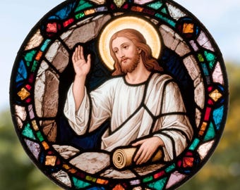 Stained Glass Resurrection Window Cling Sticker