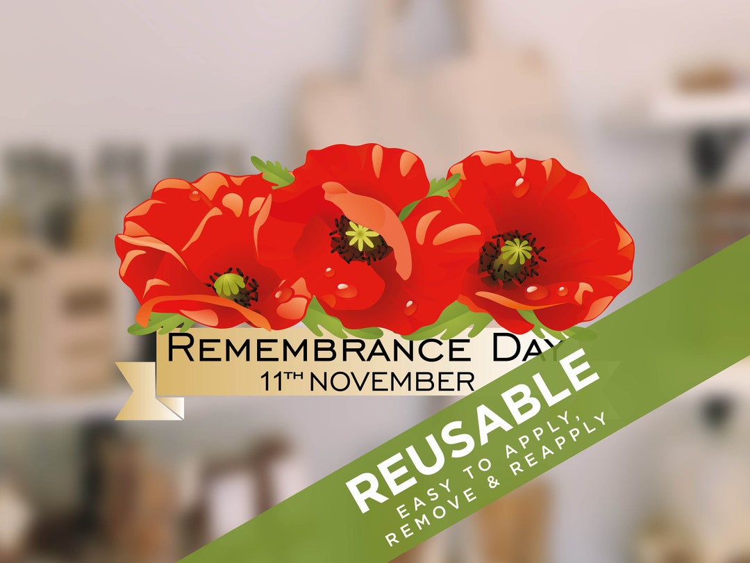 Remembrance Day Banner Date Window Sticker - Etsy