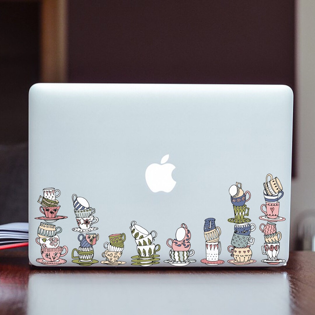 Rich Tea Computer Sticker Set of 12 Tea Cup & Saucer Laptop Stickers/decal/vintage Stickers/hand ...