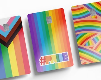 Pride Credit Card Stickers: Rainbow Debit Card Skins, Pack of 3