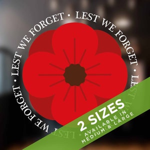 Lest We Forget Poppy Roundel - Remembrance Day Window Sticker