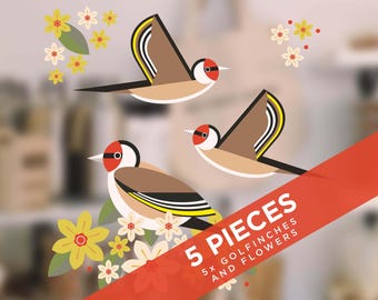 I Like Birds Goldfinch Window Stickers - Collision Window Clings